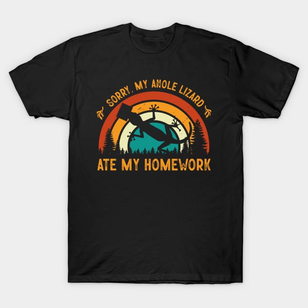 Sorry My Anole Lizard Ate My Homework T-Shirt by HenryClarkeFashion